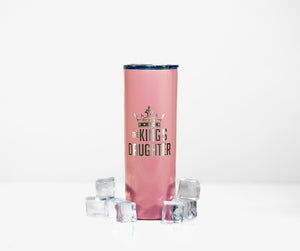 "The King's Daughter" 20 oz Skinny Bottle - Pink Magic Glitter